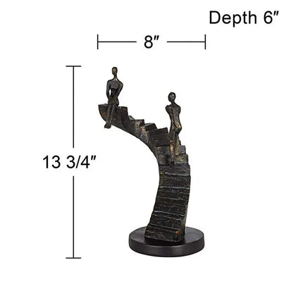 Climbing Stairs 13 3/4" High Bronze Sculpture Vienna Full Spectrum