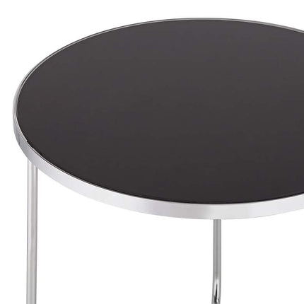 Collins Chrome and Black Glass Nesting Table Set of 2