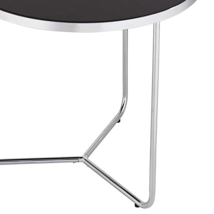 Collins Chrome and Black Glass Nesting Table Set of 2