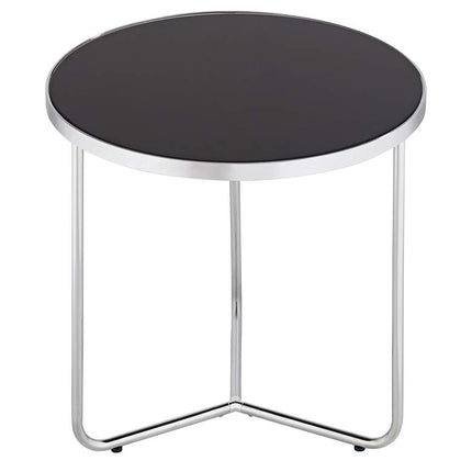 Collins Chrome and Black Glass Nesting Table Set of 2
