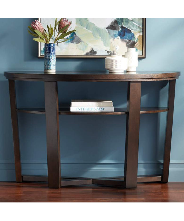 Conrad Dark Brown Demilune Console Table