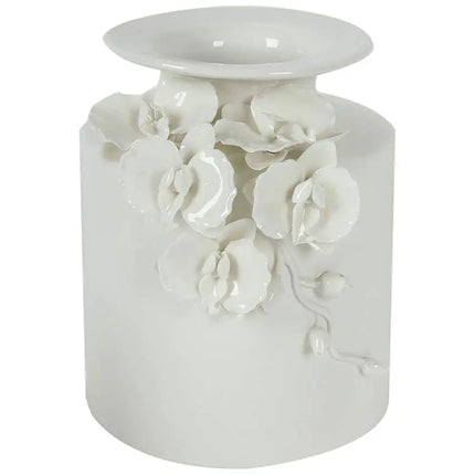Cordone 8 3/4" High White Ceramic Vase Dahlia Studios