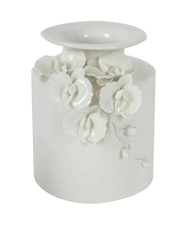 Cordone 8 3/4" High White Ceramic Vase Dahlia Studios