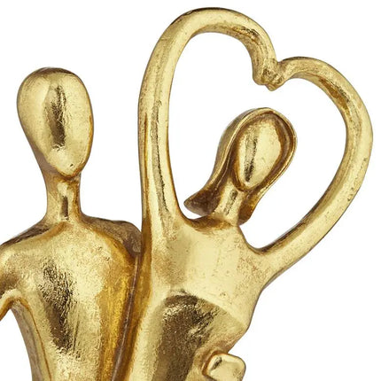 Couple Heart 12" High Shiny Gold Statue Quoizel