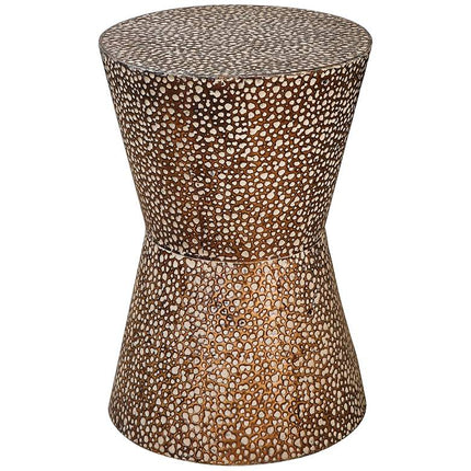 Cutler 14" Wide Antiqued Copper Bronze Modern Accent Table