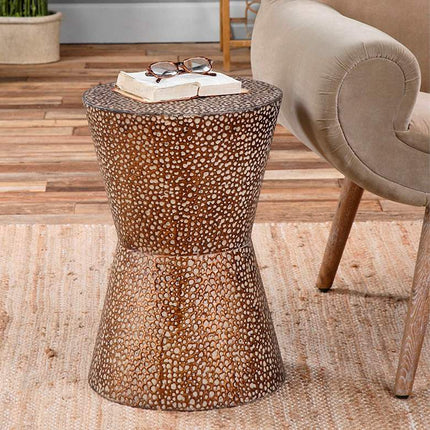 Cutler 14" Wide Antiqued Copper Bronze Modern Accent Table