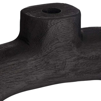 Dahlia Studios Amaranth 12 1/4" Matte Black Wood Decorative Round Vase Dahlia Studios