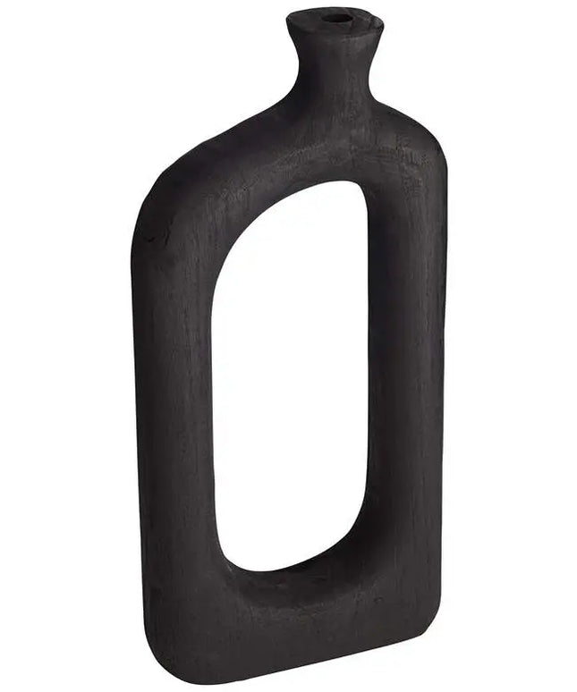 Dahlia Studios Amaranth 15 3/4" High Black Wood Modern Decorative Vase Dahlia Studios