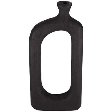 Dahlia Studios Amaranth 15 3/4" High Black Wood Modern Decorative Vase Dahlia Studios