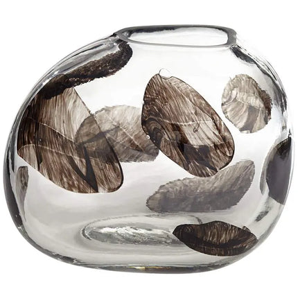 Dahlia Studios Beatrice 10 1/4" Wide Brown Transparent Glass Vase Dahlia Studios