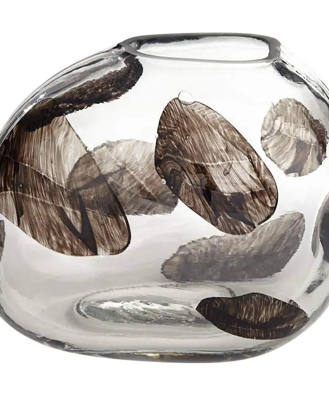 Dahlia Studios Beatrice 10 1/4" Wide Brown Transparent Glass Vase Dahlia Studios