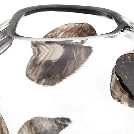 Dahlia Studios Beatrice 10 1/4" Wide Brown Transparent Glass Vase Dahlia Studios