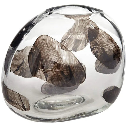 Dahlia Studios Beatrice 10 1/4" Wide Brown Transparent Glass Vase Dahlia Studios