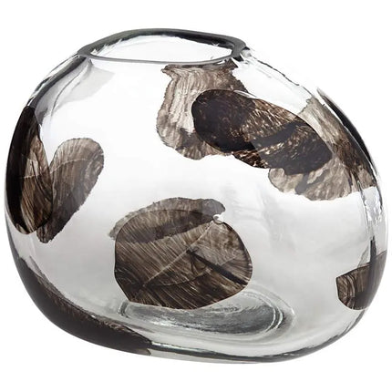 Dahlia Studios Beatrice 10 1/4" Wide Brown Transparent Glass Vase Dahlia Studios