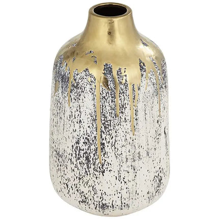 Dahlia Studios Blythe Matte Gold and Gray 3-Piece Decorative Vase Set Dahlia Studios