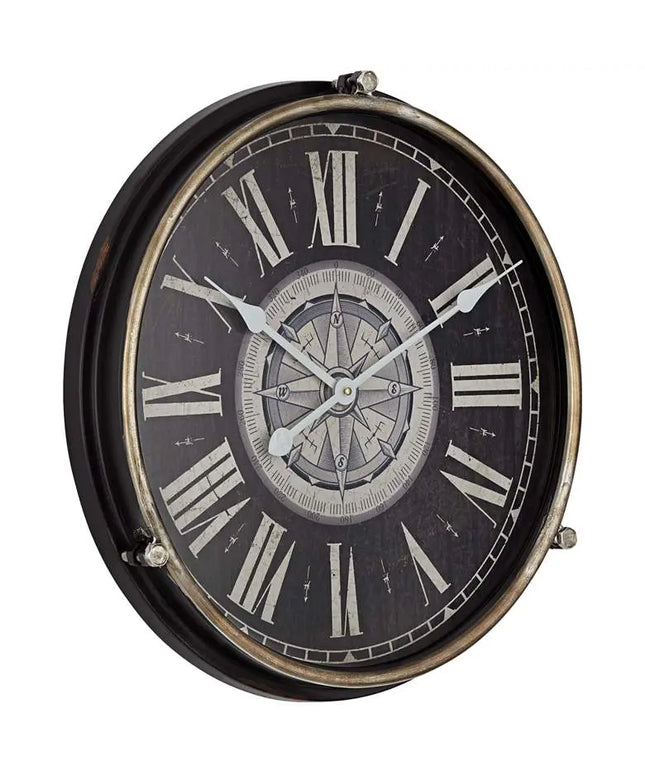 Dahlia Studios Carson 21 1/4" High Glossy Black Round Metal Wall Clock Clock