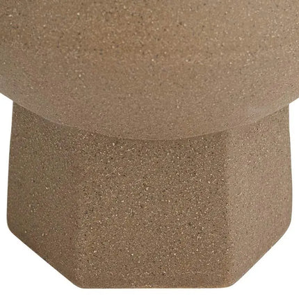 Dahlia Studios Emery 7 3/4" High Brown Modern Ceramic Hexagonal Vase Dahlia Studios