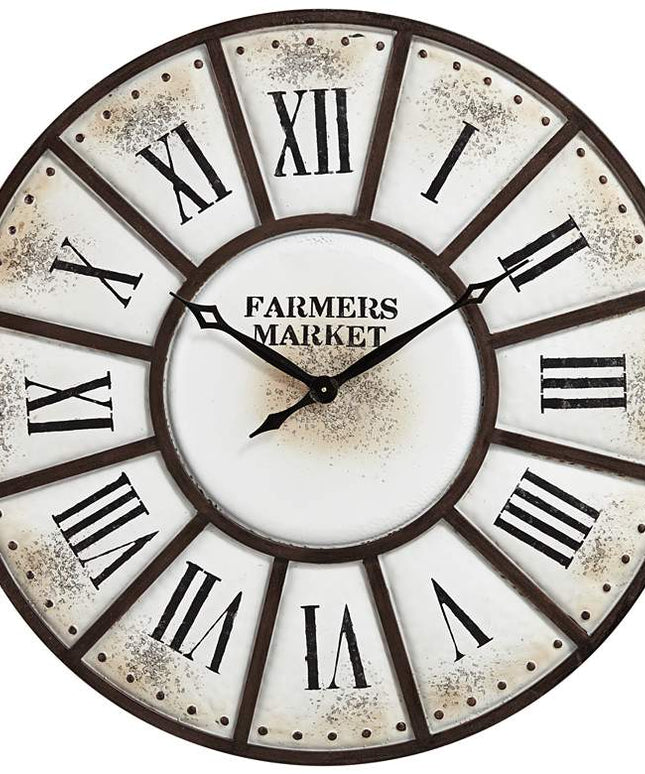 Dahlia Studios Farmers Market 39 1/4" Wide Rustic Metal Wall Clock Clock