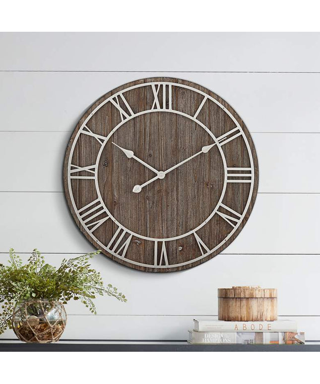 Dahlia Studios Zania 23 3/4" Round Matte Dark Gray Wall Clock Clock