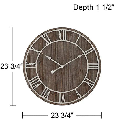 Dahlia Studios Zania 23 3/4" Round Matte Dark Gray Wall Clock Clock
