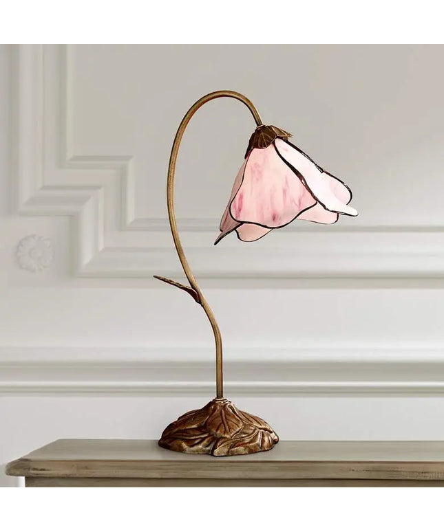 Dale Tiffany 19" High Pink Rose Petal Downbridge Accent Lamp