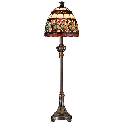 Dale Tiffany Aldridge 30" High Mission Art Glass Buffet Table Lamp Dale Tiffany