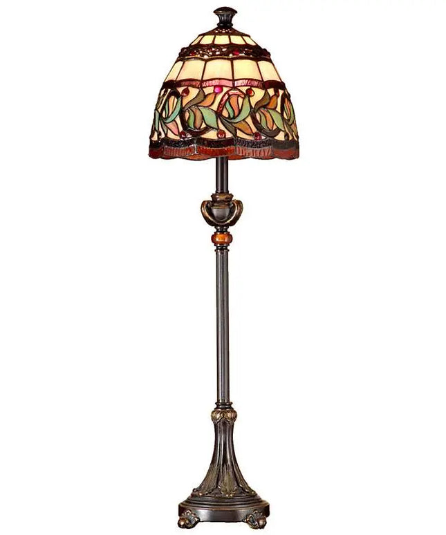 Dale Tiffany Aldridge 30" High Mission Art Glass Buffet Table Lamp Dale Tiffany