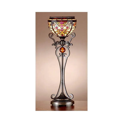 Dale Tiffany Boheme 28" Tiffany-Style Art Glass Table Lamp Torchiere Dale Tiffany