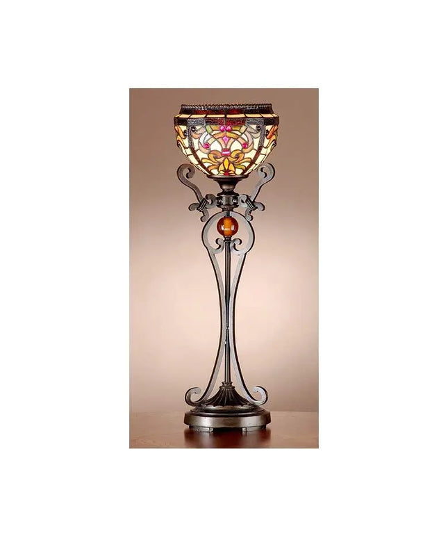 Dale Tiffany Boheme 28" Tiffany-Style Art Glass Table Lamp Torchiere Dale Tiffany