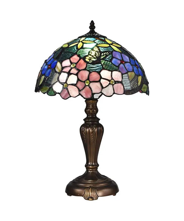 Dale Tiffany Fox Peony 19" High Bronze Tiffany-Style Accent Table Lamp