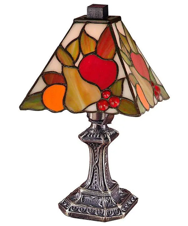 Dale Tiffany Fruit 11"H Antique Brass Art Glass Table Lamp Dale Tiffany