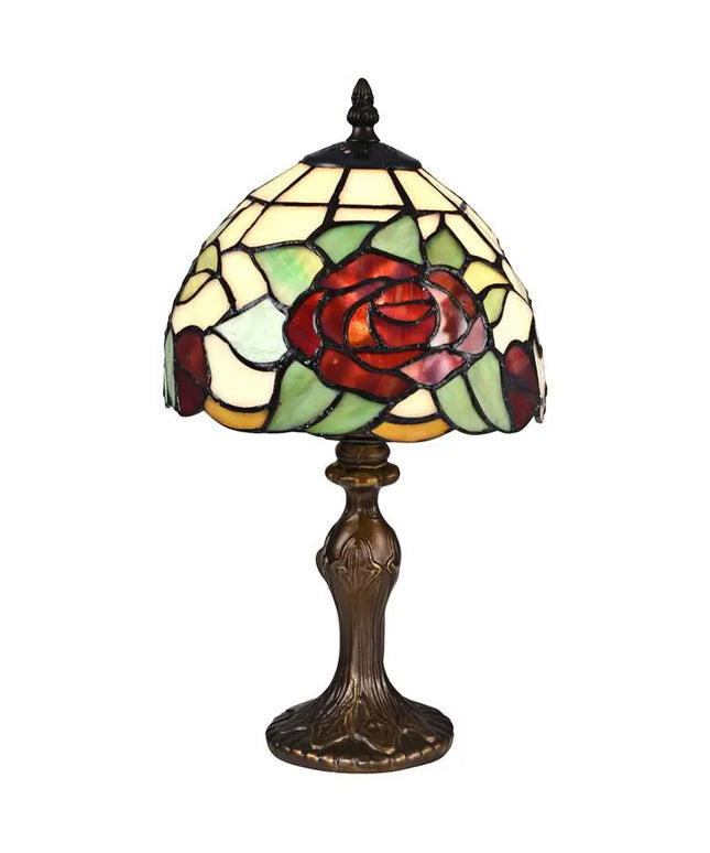 Dale Tiffany Indian Rose 14 1/2" High Bronze Tiffany-Style Table Lamp Dale Tiffany