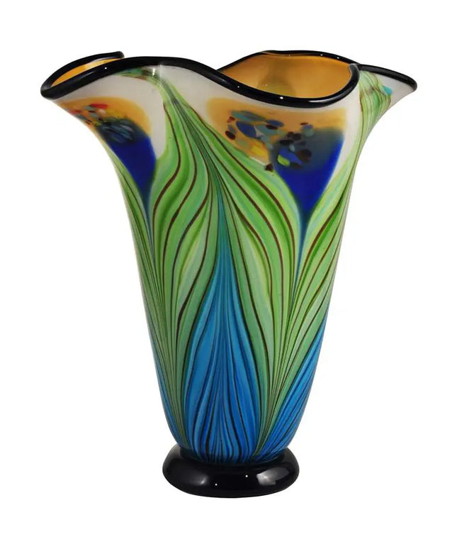 Dale Tiffany Kalmia Multi-Color 12 3/4" High Art Glass Modern Vase Dale Tiffany