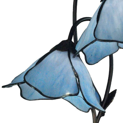 Dale Tiffany Poelking Blue Lily 21" High Glass 2-Light Accent Lamp