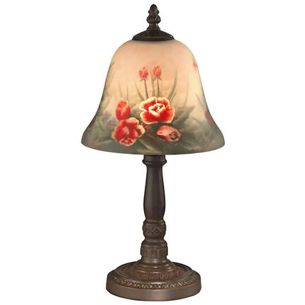 Dale Tiffany Rose Bell 15" High Hand-Painted Art Glass Accent Lamp Dale Tiffany