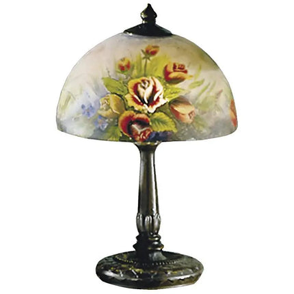 Dale Tiffany Rose Dome 16" High Hand-Painted Art Glass Table Lamp Dale Tiffany