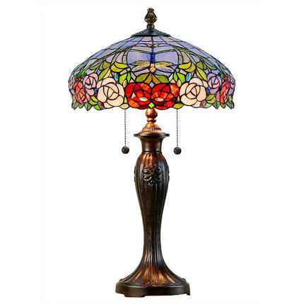 Dale Tiffany Zenia Fieldstone Rose Art Glass Table Lamp Dale Tiffany