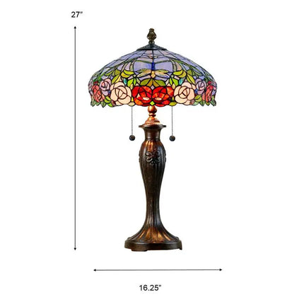 Dale Tiffany Zenia Fieldstone Rose Art Glass Table Lamp Dale Tiffany