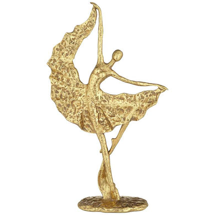 Dancer with Skirt 17 1/2" High Shiny Gold Statue