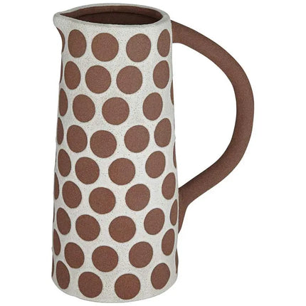 Dara 11 3/4"H Matte White Brown Decorative Vase with Handle Franklin Iron Works
