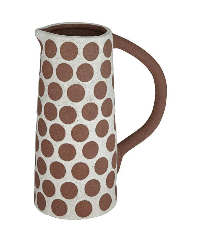 Dara 11 3/4"H Matte White Brown Decorative Vase with Handle Franklin Iron Works