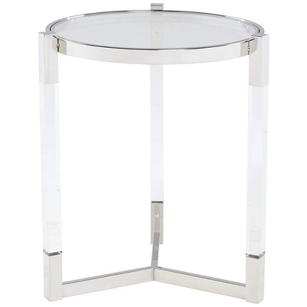 Darla 19" Wide Silver and Acrylic Modern Round Accent Table