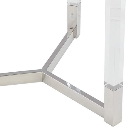 Darla 19" Wide Silver and Acrylic Modern Round Accent Table