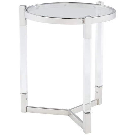 Darla 19" Wide Silver and Acrylic Modern Round Accent Table