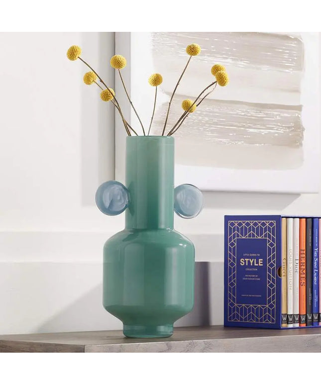 Delvin 12 1/4" High Green and Blue Glass Decorative Vase Studio 55D