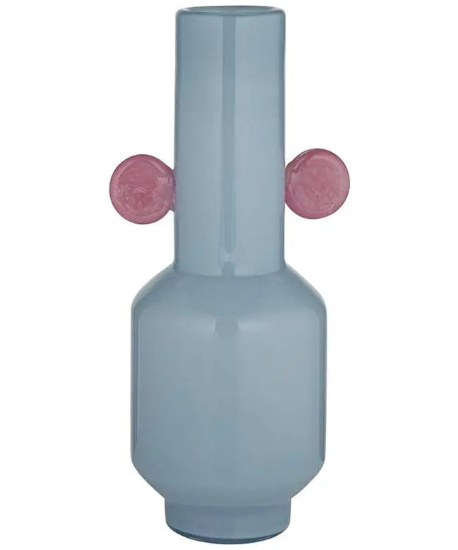 Delvin 16 1/4" High Blue and Pink Glass Decorative Vase Studio 55D