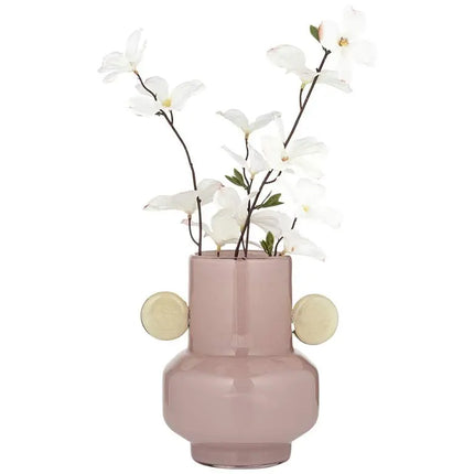 Delvin 8 1/2" High Pink and Yellow Glass Decorative Vase Studio 55D