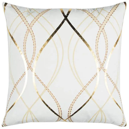 Doh White and Gold Geometric 20" Square Decorative Pillow Vision