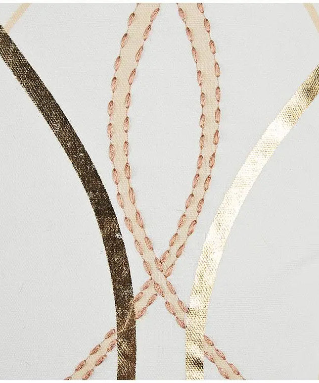 Doh White and Gold Geometric 20" Square Decorative Pillow Vision