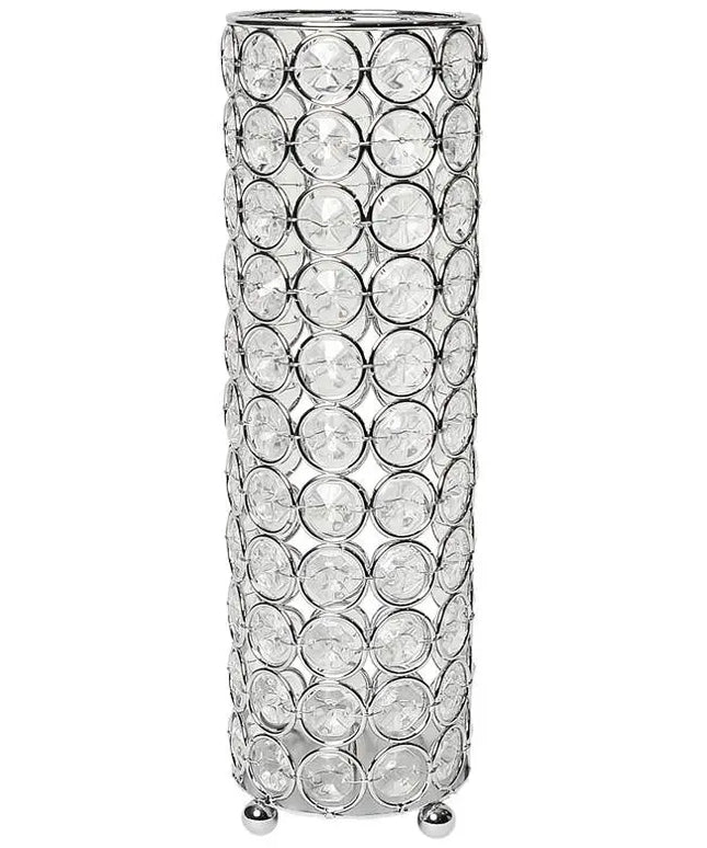 Elegant Designs Elipse 10 1/4" High Chrome Decorative Vase Barnes and Ivy